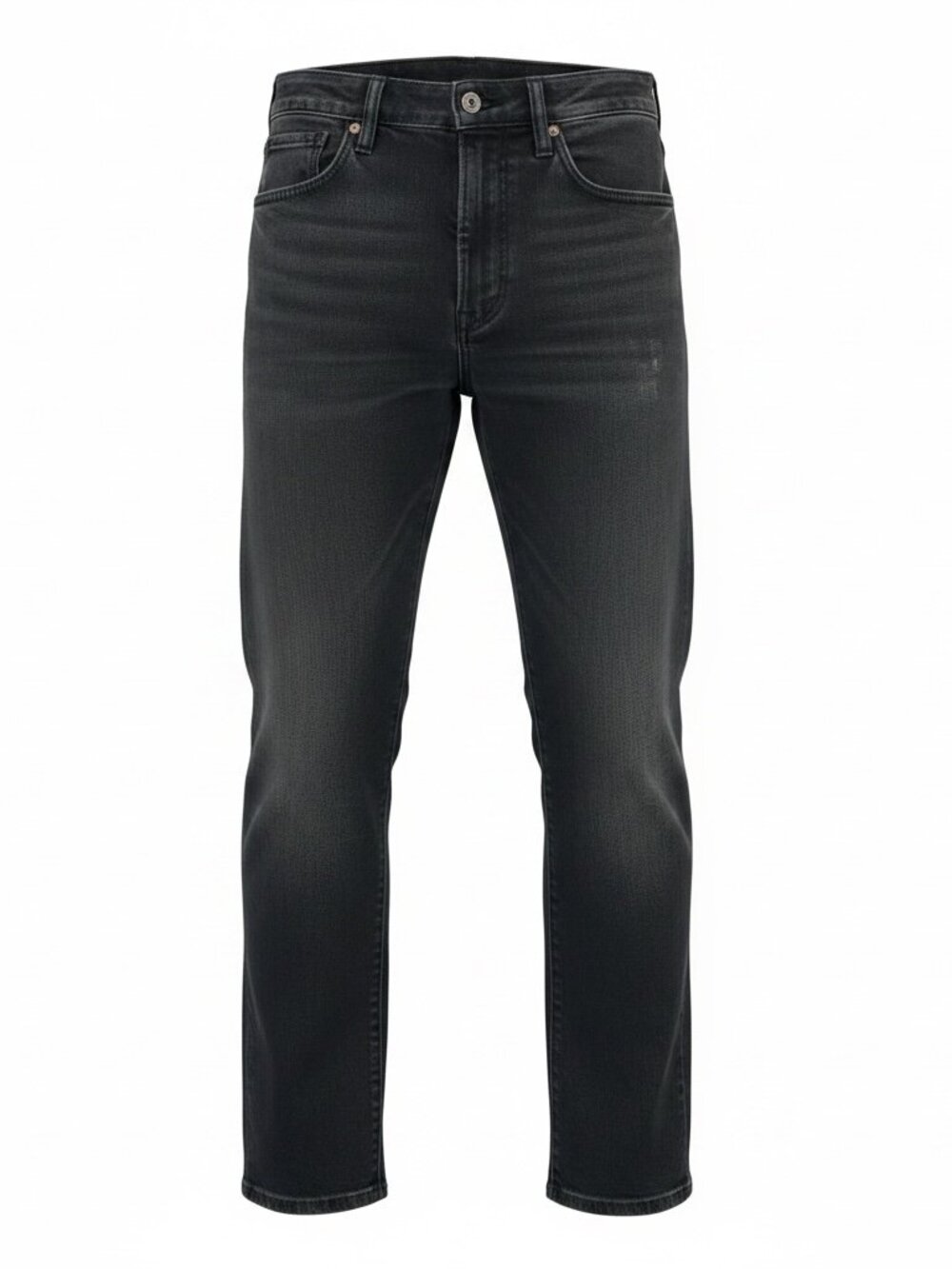 &Denim Black High Rise Straight Leg Jeans Size 27 Raw Hem EUC - Picture 2 of 10